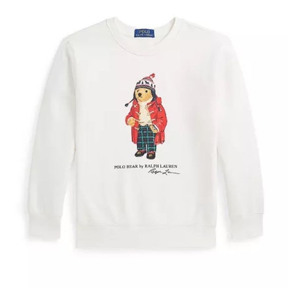 Polo Ralph Lauren Other - Polo Ralph Lauren Kids Polo Bear Sweatshirt Crew Pullover Preppy Winter Sz S 8